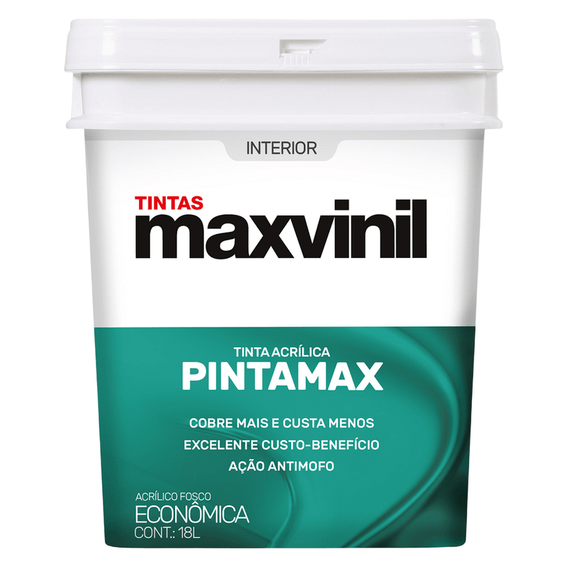 Tinta Pintamax Interna 18L Acrílica Fosco Branco Neve Maxvinil