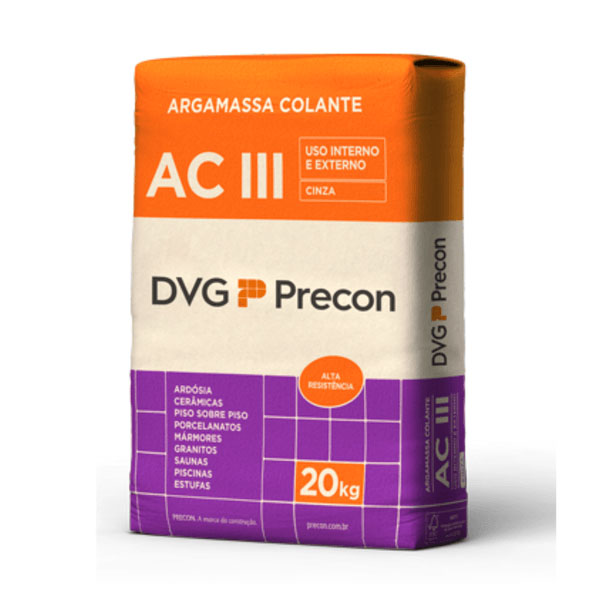 Argamassa ACIII Externa 20kg Cinza Precon